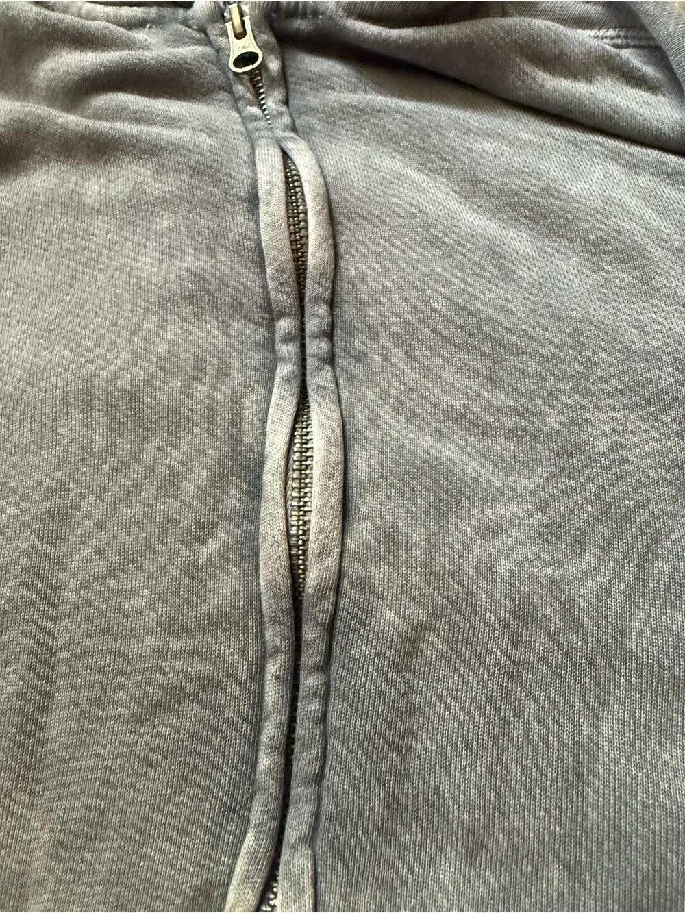 FREECITY lavender-grey sunfade wash terry  zip up hoodie 2/M - Picture 2 of 8